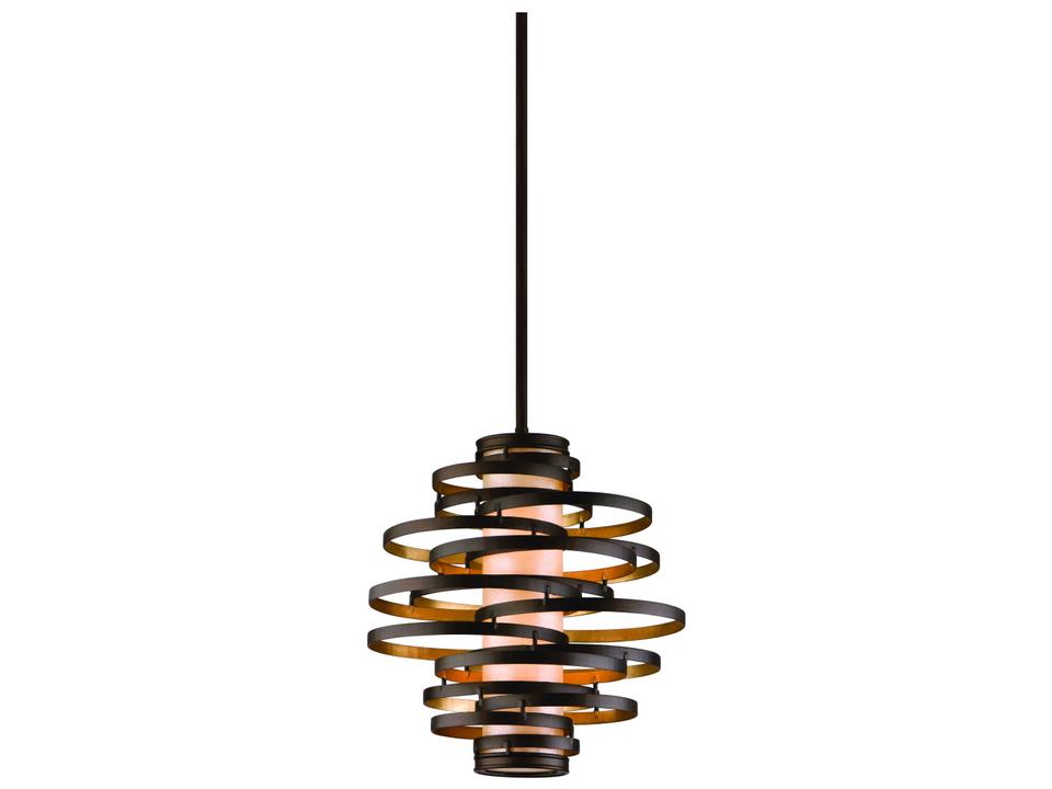 Vertigo Pendant Light Bronze and Gold Leaf