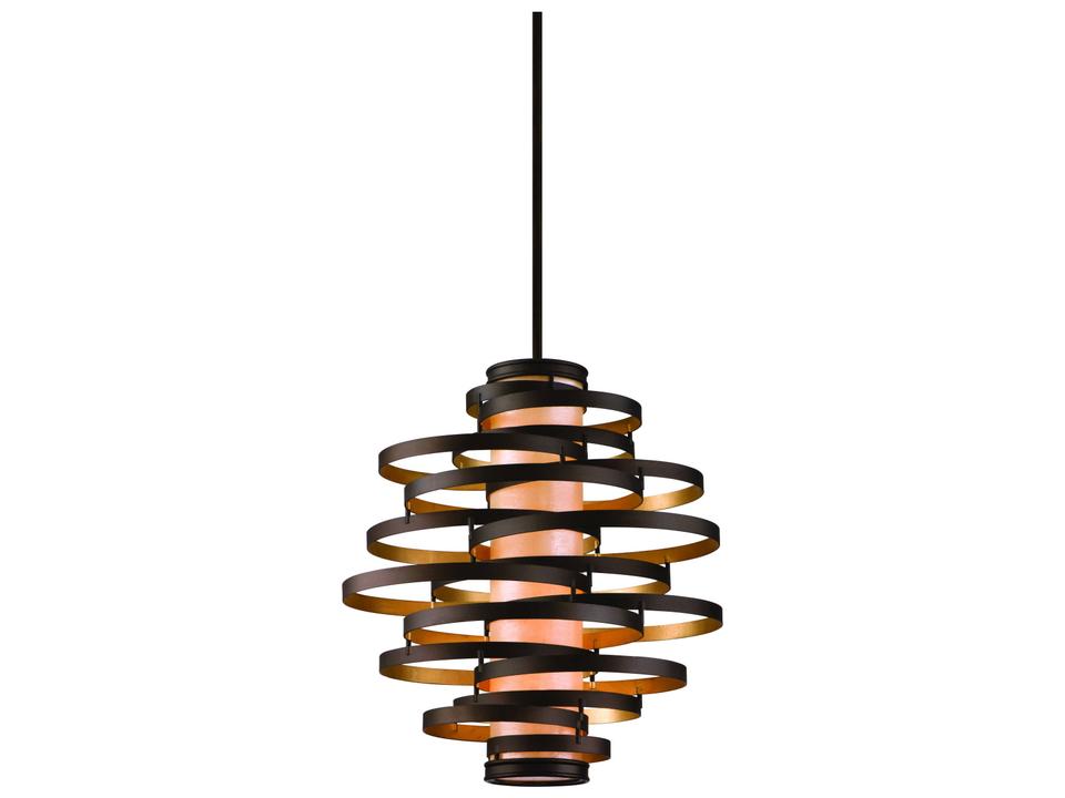 Vertigo 4-Light Chandelier in Bronze and Gold Leaf
