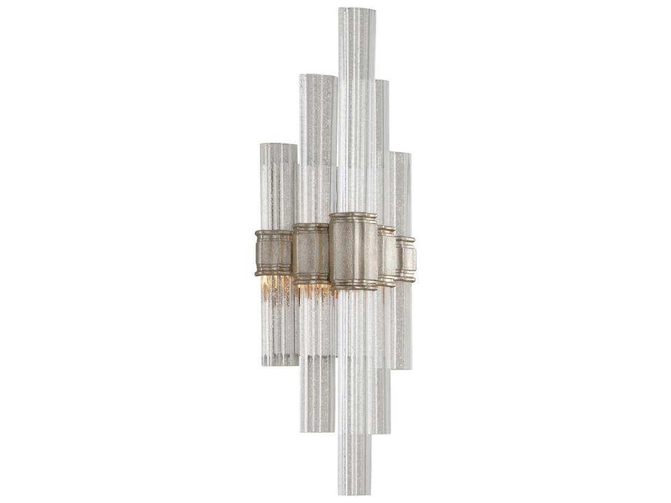 Voila 1-Light Integrated LED Wall Sconce in Warm Silver Leaf and Venetian Glass