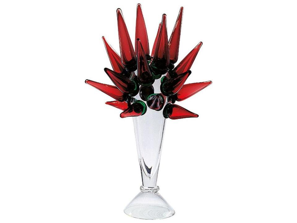 Borek Sipek Maria Pia Glass Vase With Red And Green Decoration