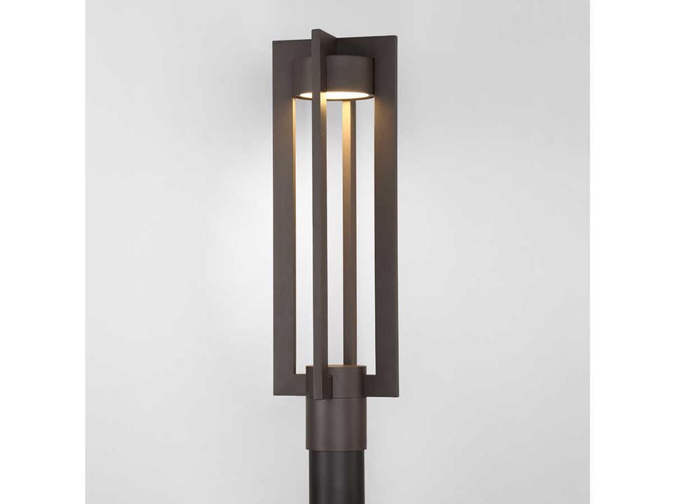 dweLED Chamber LED Outdoor Post Light Bronze Mid-Century Modern