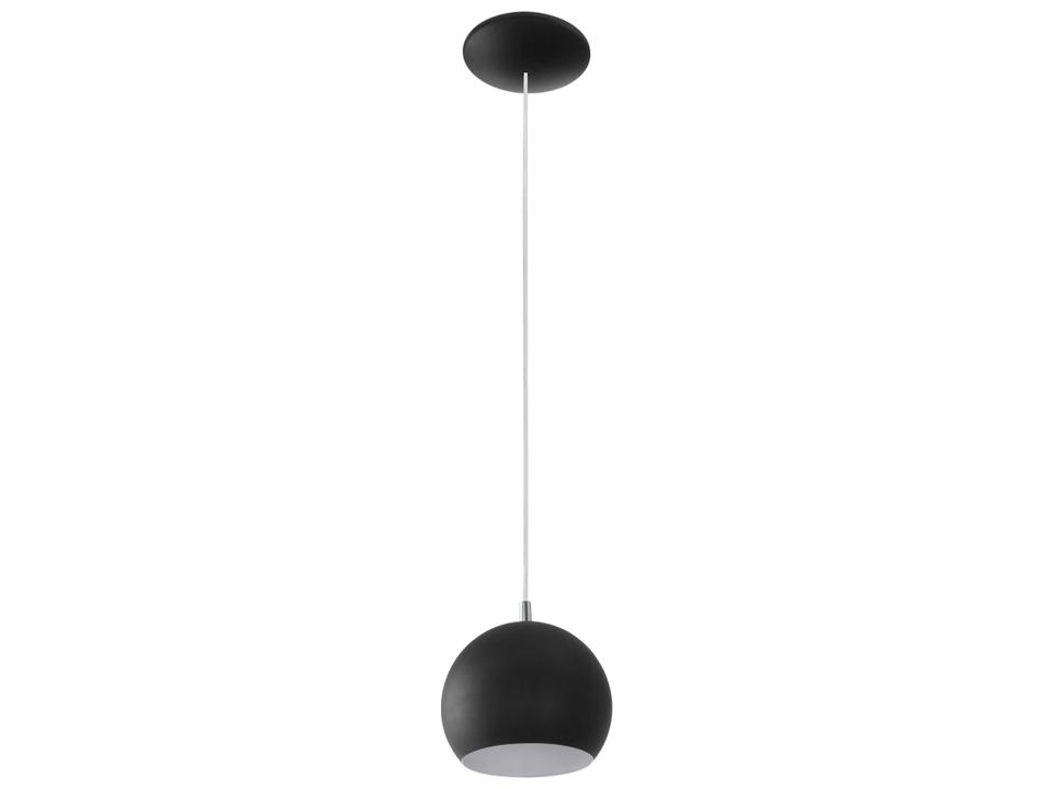 Petto 1-Light Black Globe Mini Pendant with Black Metal Shade