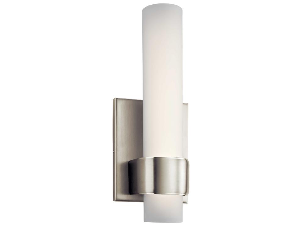 Izza 1-Light Brushed Nickel Glass LED Vanity Light
