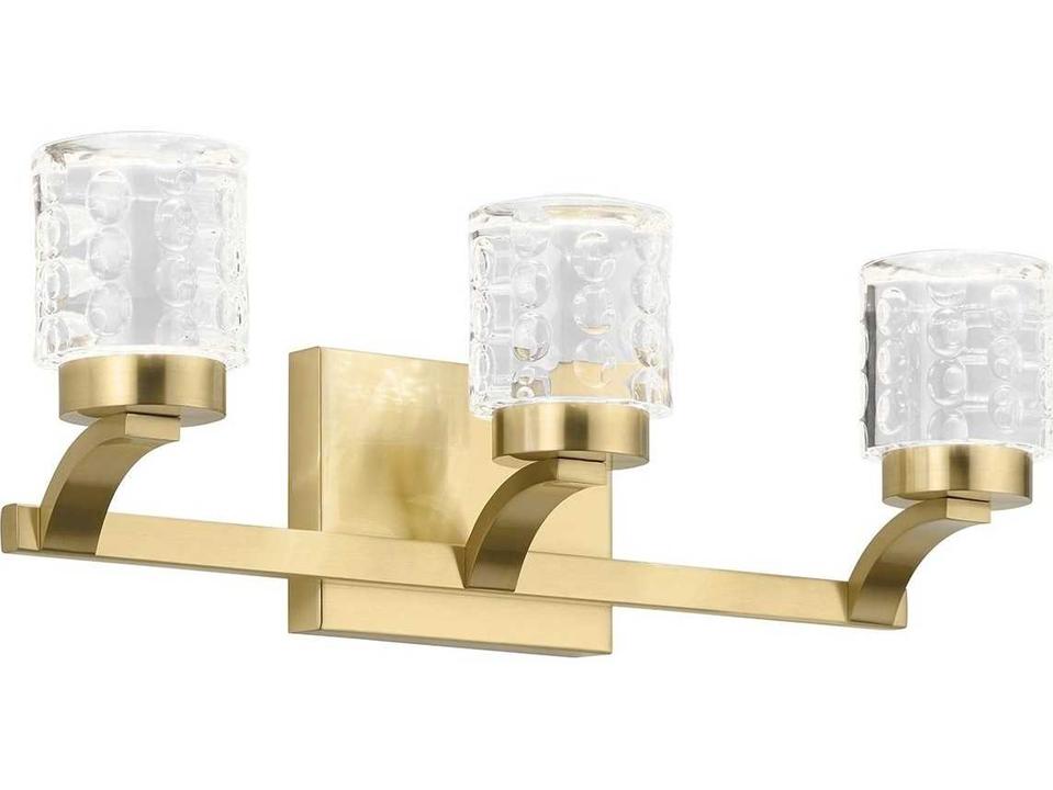 Rene 3-Light Champagne Gold LED Vanity Light