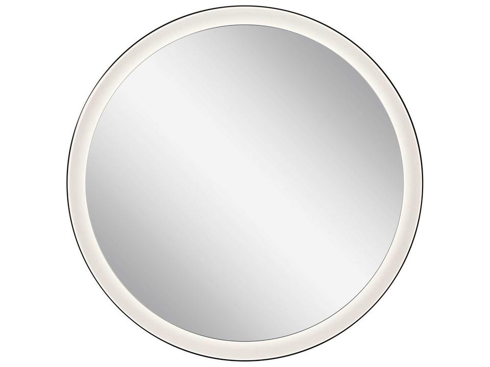 Ryame Matte Black Round LED Wall Mirror