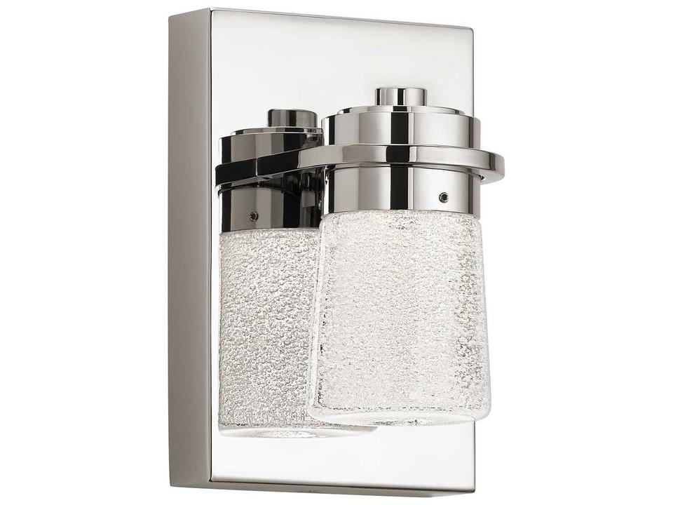 Vada 1-Light Polished Nickel Glass LED Vanity Light