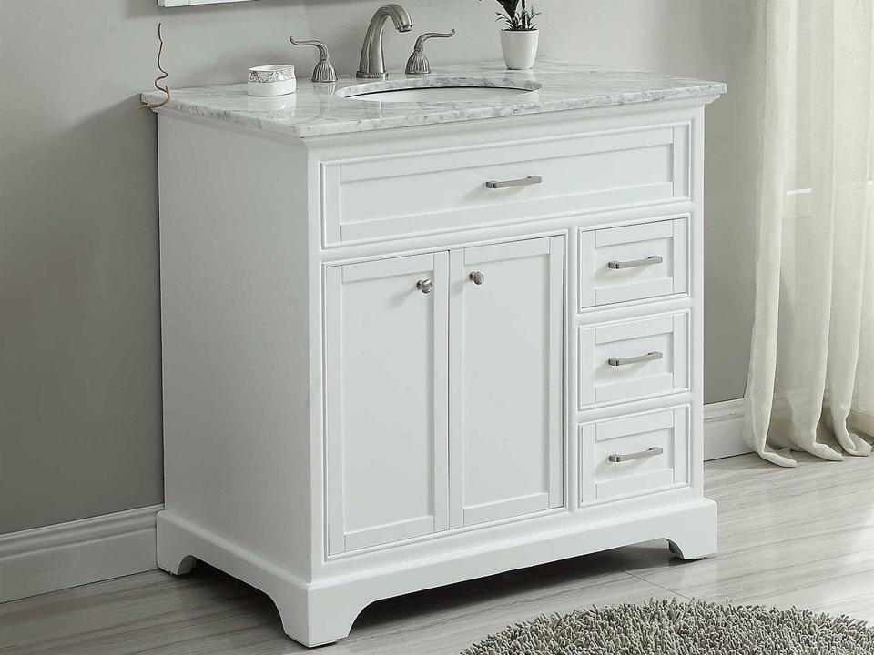 Americana 36-Inch Free Standing Single Basin Vanity Set in White