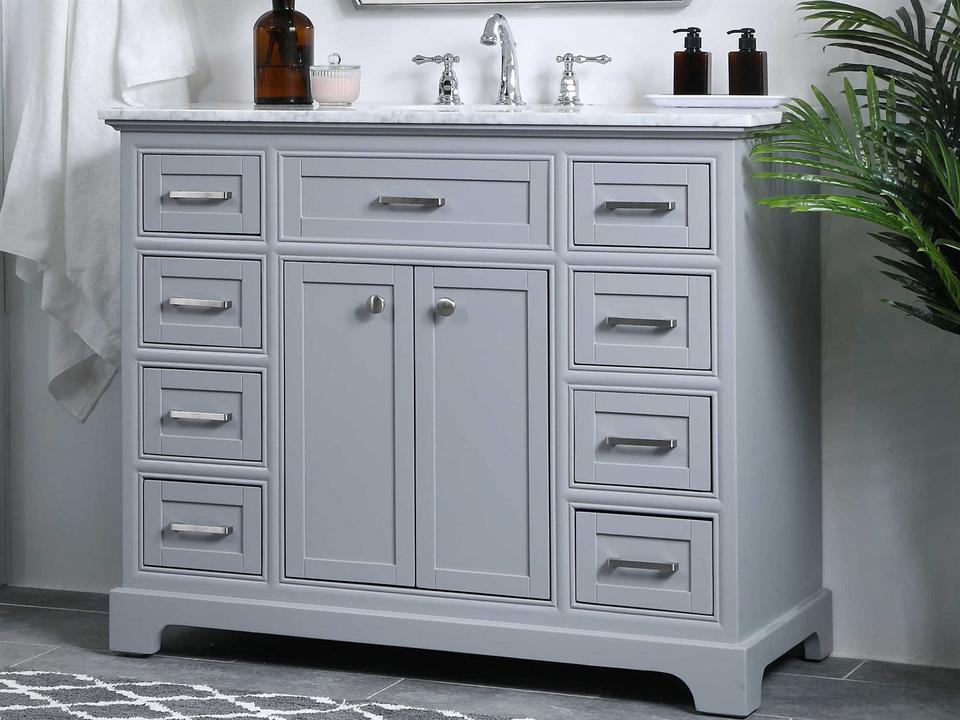 Americana 42-Inch Single Bathroom Vanity Set in Light Grey
