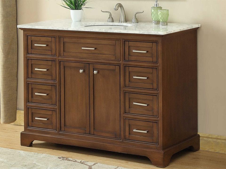 Americana 48-Inch Single Bathroom Vanity Set Teak