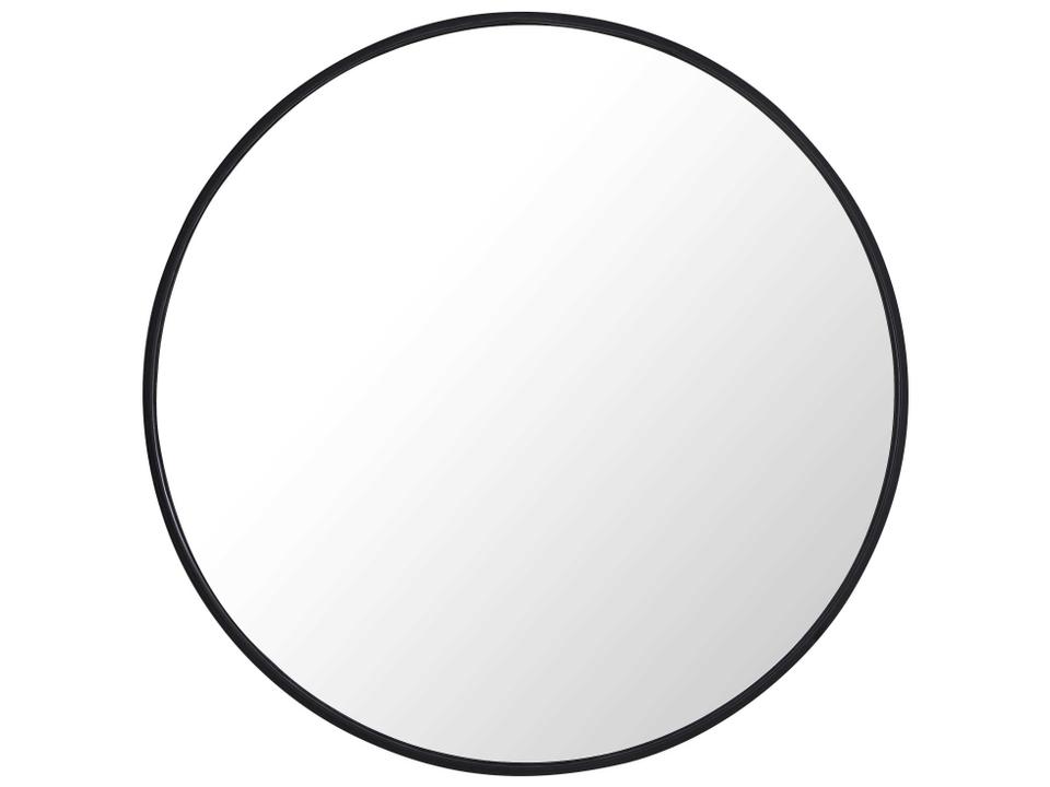 Eternity Round Wall Mirror with Metal Frame in Black