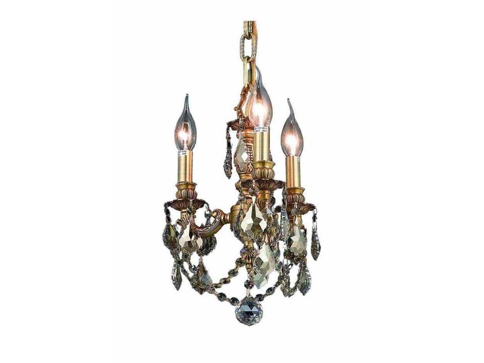 Lille 3-Light French Gold Crystal Candelabra Chandelier