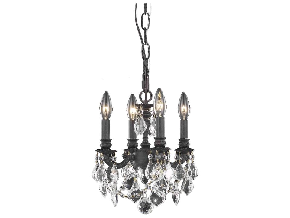 Lille 4-Light Dark Bronze Crystal Candelabra Chandelier