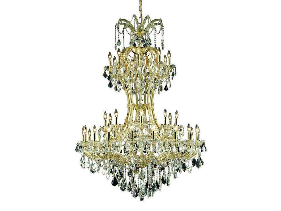 Maria Theresa 36-Light Gold Clear Royal Cut Crystal Chandelier