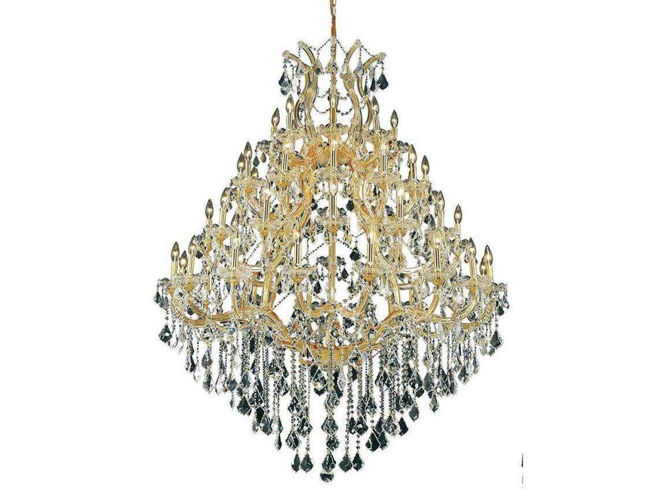 49-Light Maria Theresa Gold Clear Crystal Tiered Chandelier