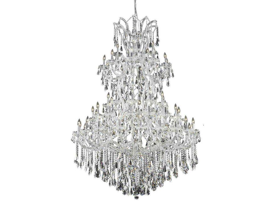 Maria Theresa 61-Light Chrome Clear Crystal Candelabra Tiered Chandelier