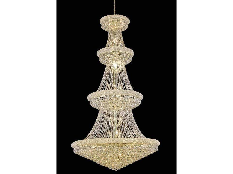42-Light Primo Chandelier Gold Clear Royal Cut Crystal