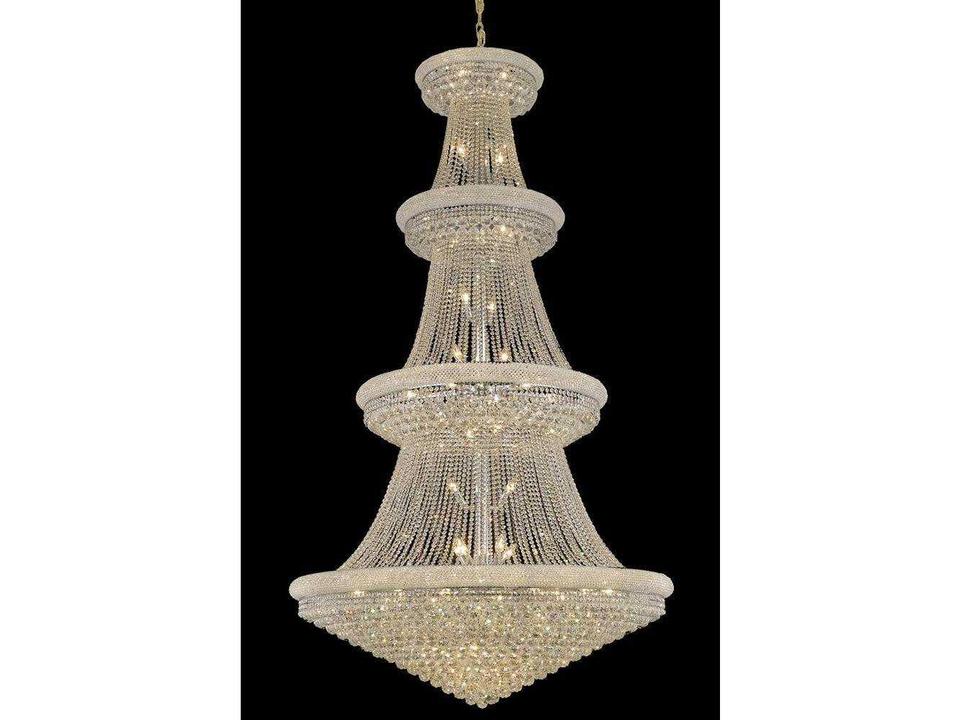 Primo 48-Light Chrome Clear Crystal Empire Tiered Chandelier