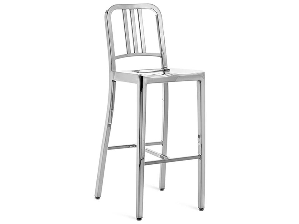 Navy 1006 Aluminum Bar Stool in Brushed Finish