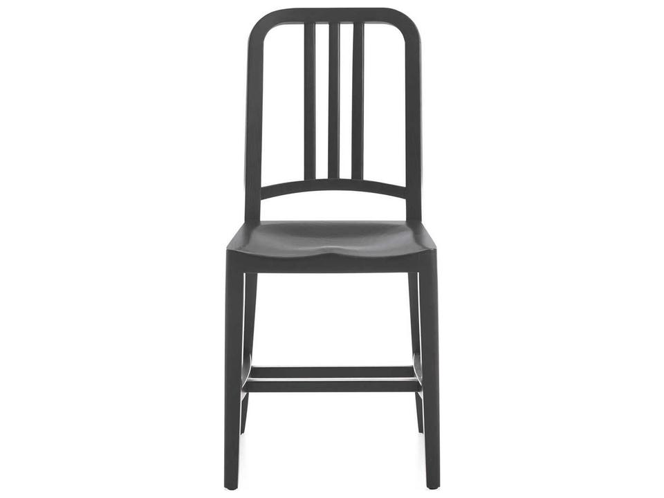 Navy Wood Side Dining Chair in Black Stained Oak