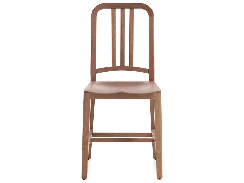 Navy Wood White Oak Side Dining Chair