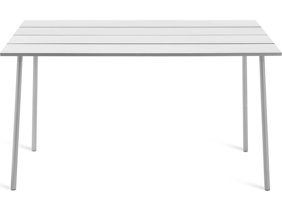 Run Rectangular Bar Table Aluminum Anodized with Solid Wood Top