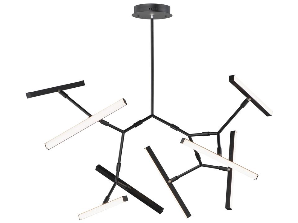 Robotica 8-Light Black LED Geometric Chandelier