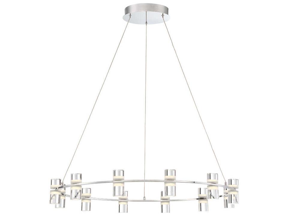 12-Light Netto Chandelier with Chrome Finish and Frosted Acrylic Accents