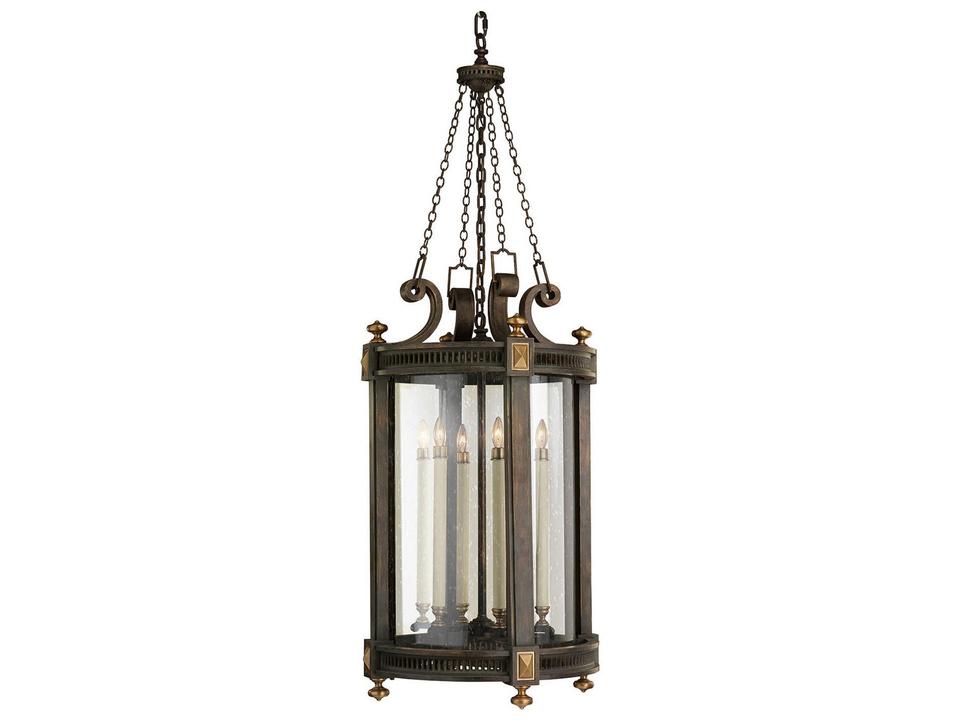 Beekman Place 5-Light Outdoor Hanging Lantern in Weathered Woodland Brown