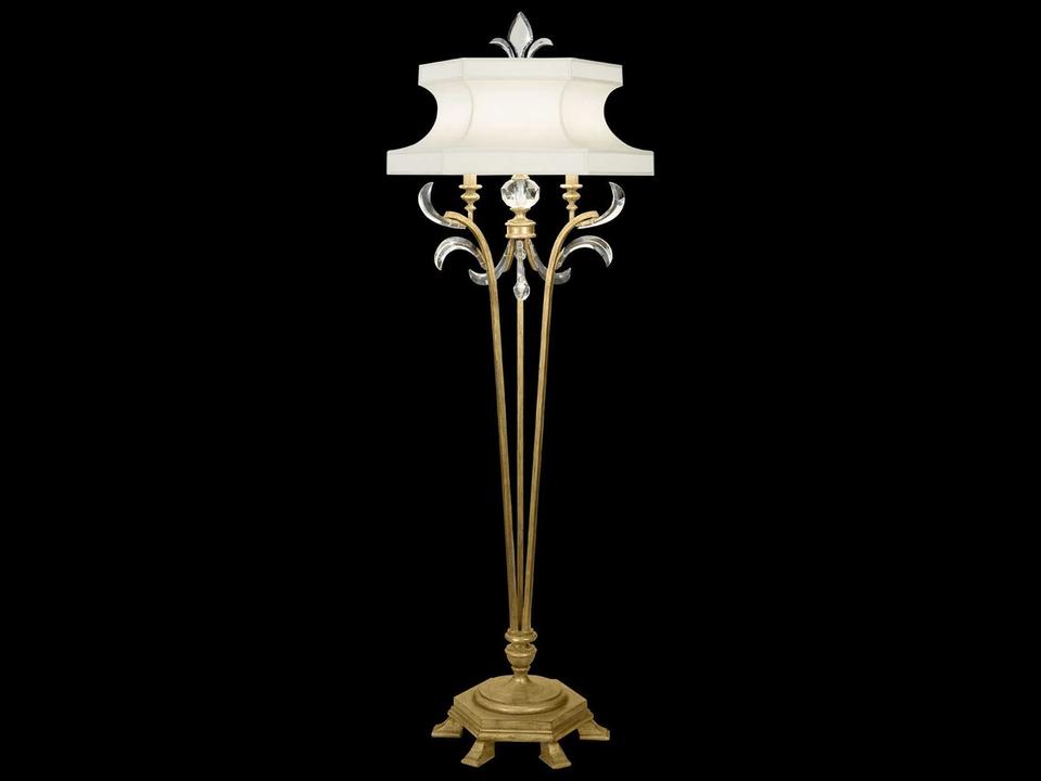 Beveled Arcs Gold Crystal Floor Lamp