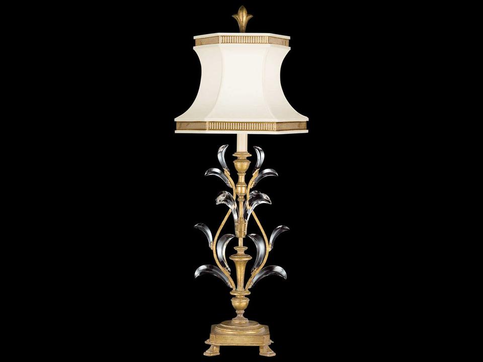 Beveled Arcs Gold Crystal Table Lamp