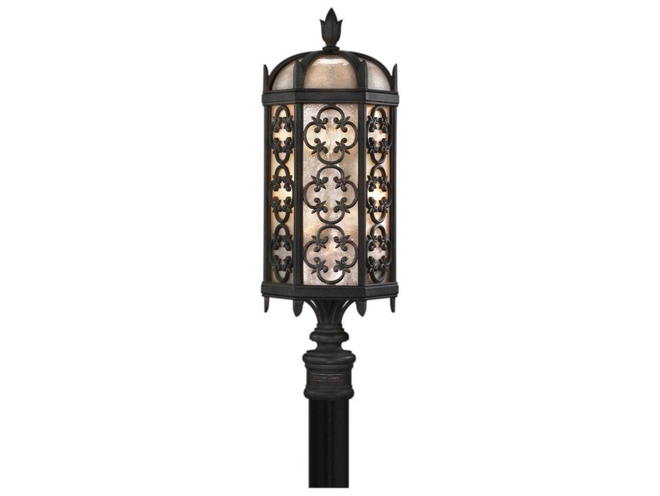 Costa del Sol 3-Light Outdoor Post Light in Marbella Wrought Iron