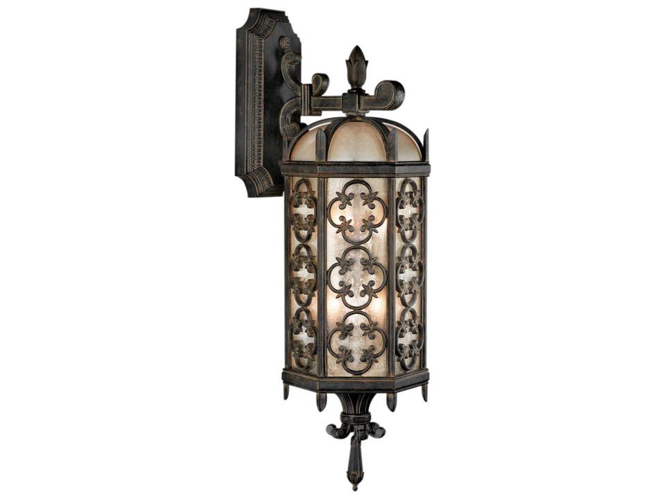 Costa del Sol 3-Light Outdoor Wall Sconce in Marbella Wrought Iron