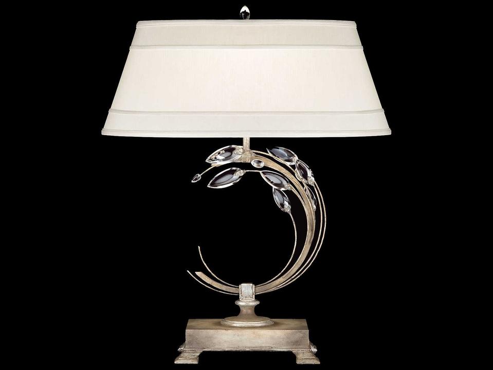 Crystal Laurel Silver Table Lamp