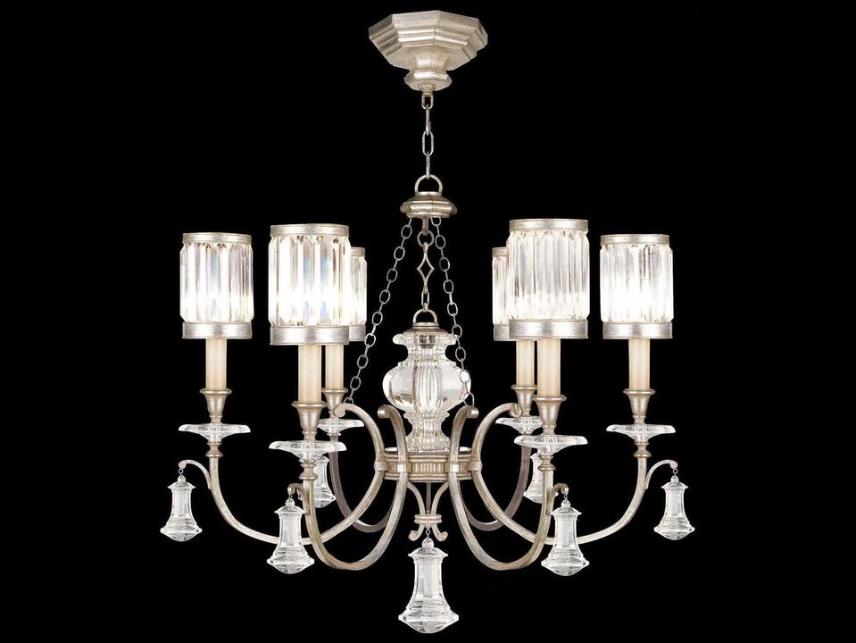 Eaton Place 6-Light Silver Crystal Candelabra Drum Chandelier