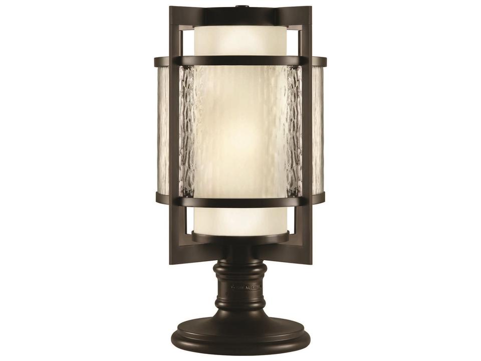Singapore Moderne 2-Light Outdoor Post Light in Dark Bronze Patina