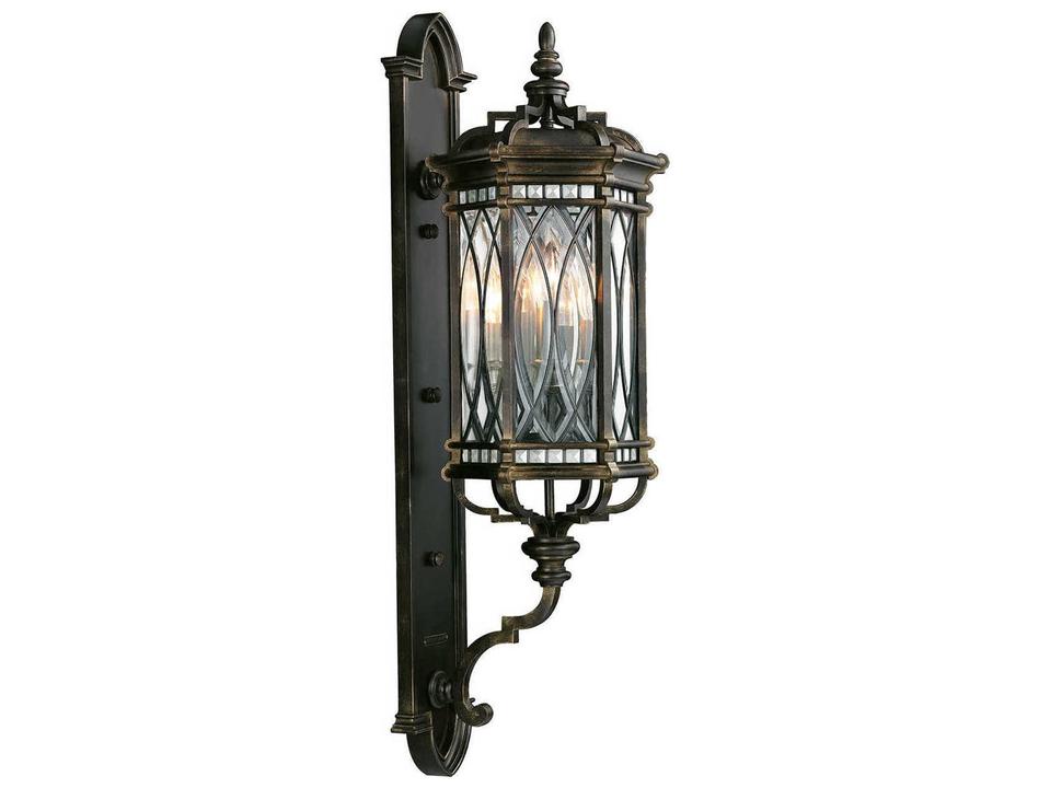 Warwickshire 4-Light Outdoor Wall Sconce in Dark Wrought Iron