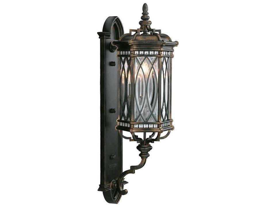 Warwickshire 3-Light Outdoor Wall Sconce in Dark Wrought Iron Patina