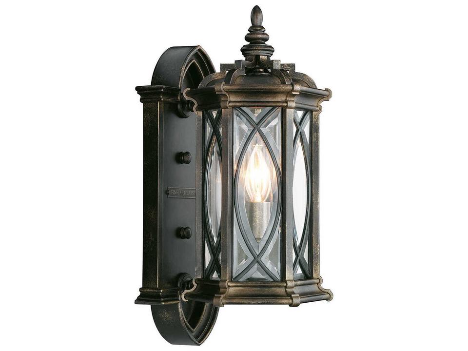 Warwickshire 1-Light Outdoor Wall Sconce in Dark Wrought Iron Patina