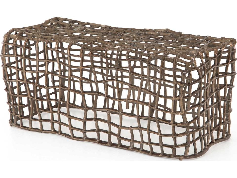 Marlow Zander Outdoor Bench in Aged Bronze Aluminum