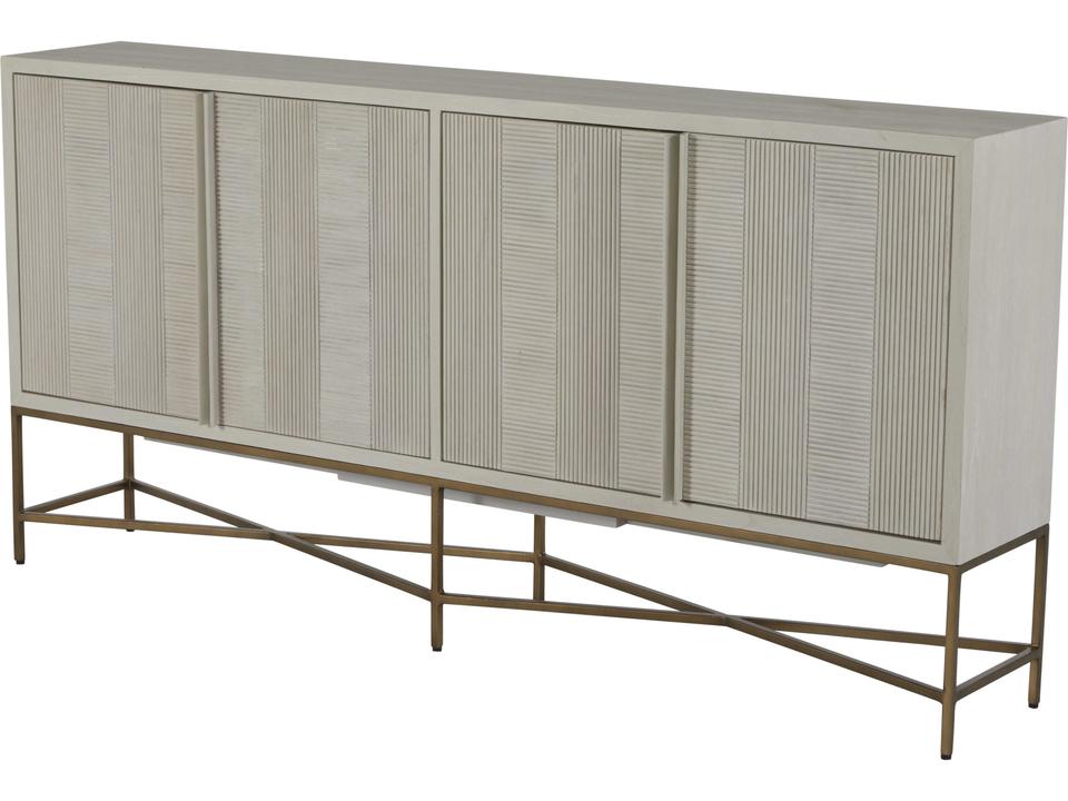 Carol Sideboard in Cerused White and Stained Brass