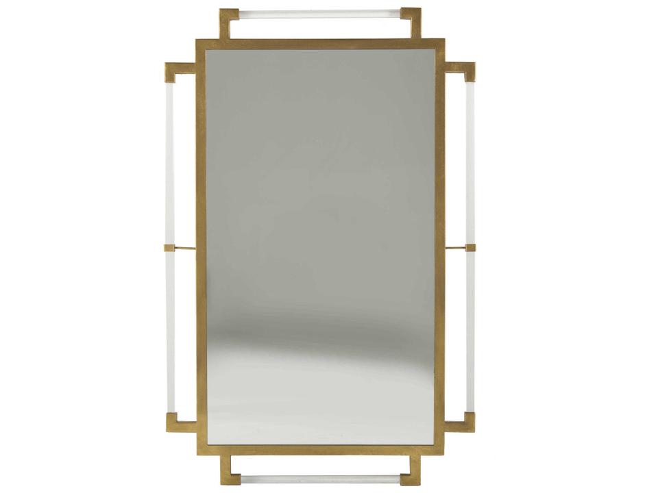Huxley Rectangular Wall Mirror with Gilded Gold and Clear Acrylic