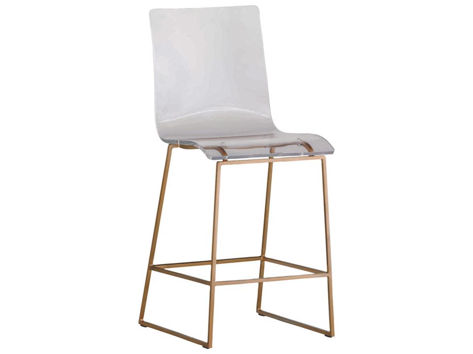 King Acrylic and Antique Gold Counter Stool