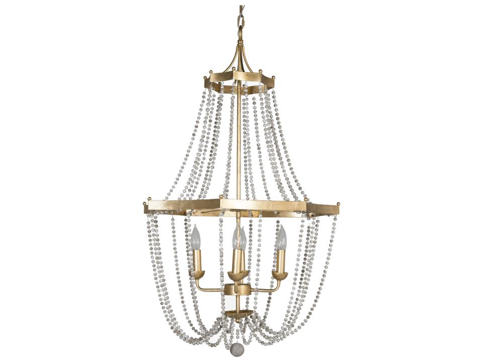 Whitney 4-Light Empire Chandelier in Vintage Gold and Antique White