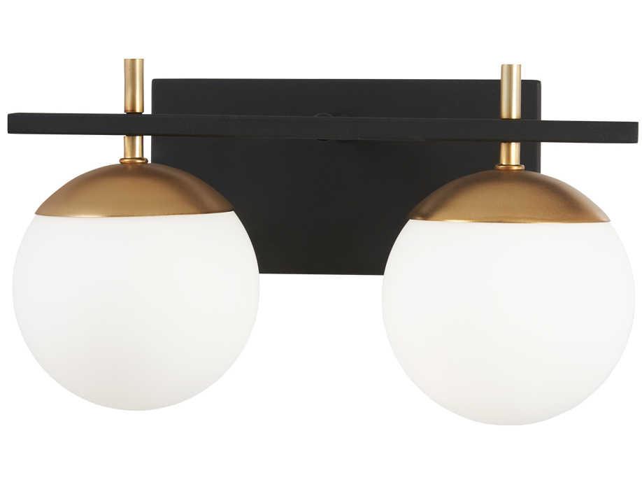 Alluria 3-Light Weathered Black Autumn Gold Glass Vanity Light