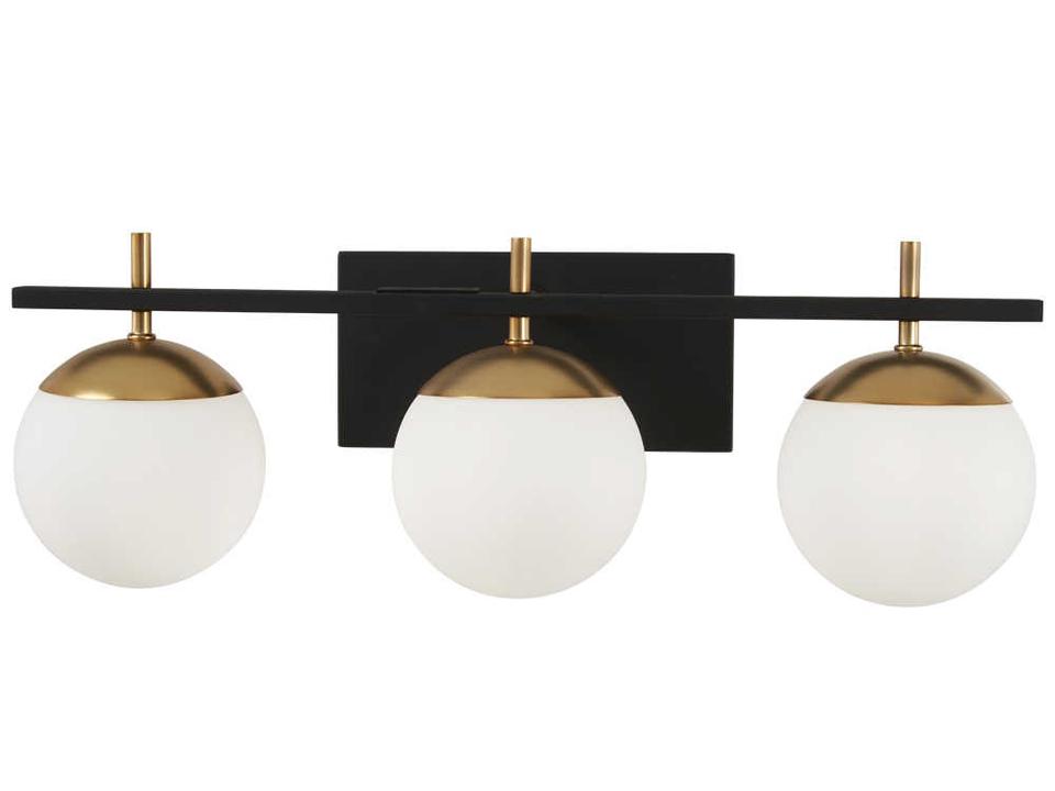 Alluria 4-Light Weathered Black Autumn Gold Glass Vanity Light