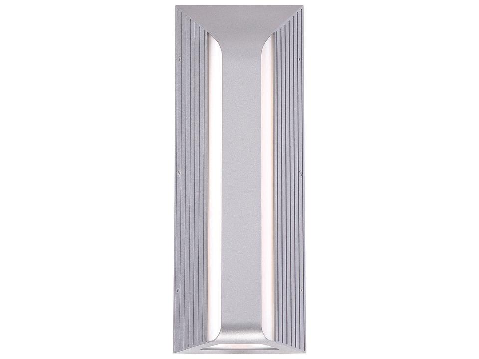 Launch 1-Light Integrated LED Outdoor Wall Sconce in Sand Silver and Frosted White Glass