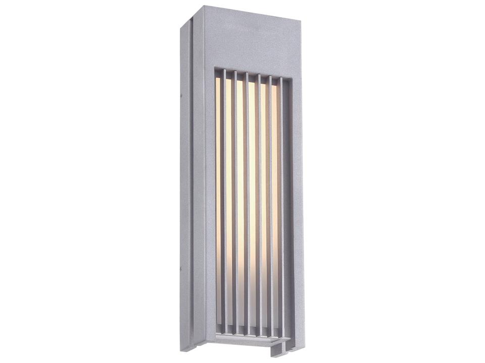 Midrise 1-Light LED Outdoor Wall Sconce in Sand Silver and Frosted Glass