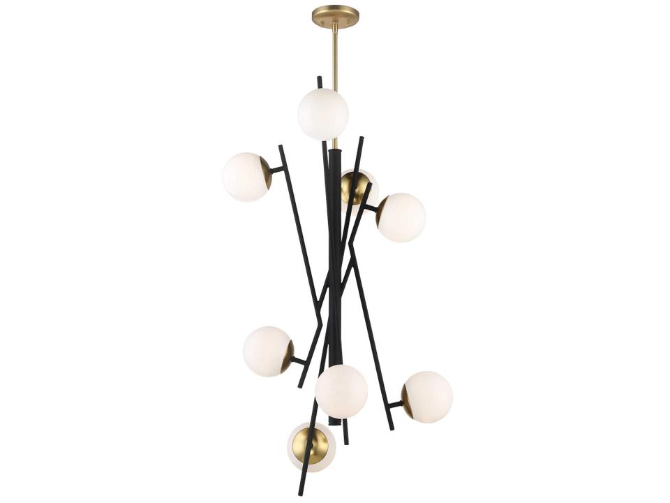 Alluria 8-Light Weathered Black Autumn Gold Glass Globe Chandelier