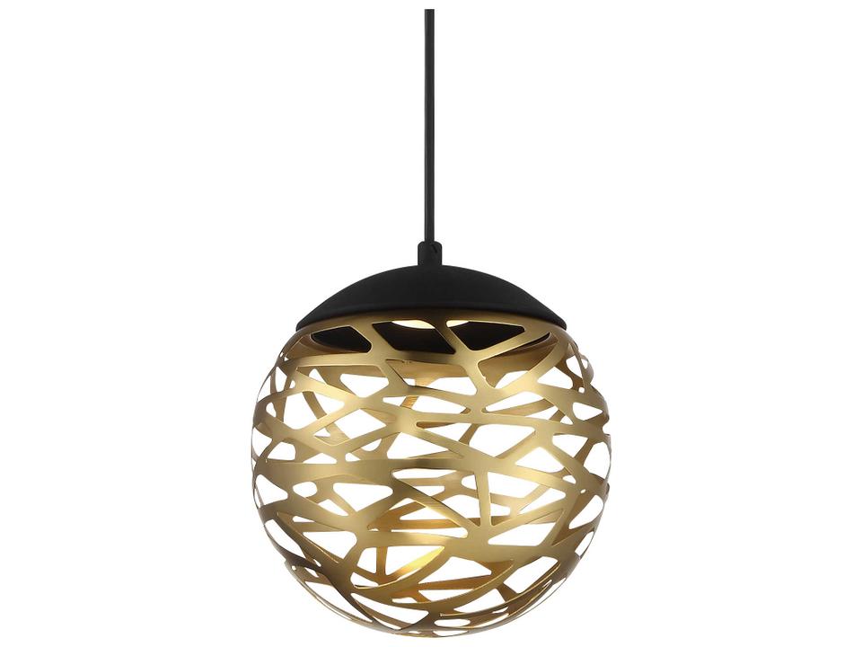 Golden Eclipse LED Mini Pendant in Coal and Honey Gold