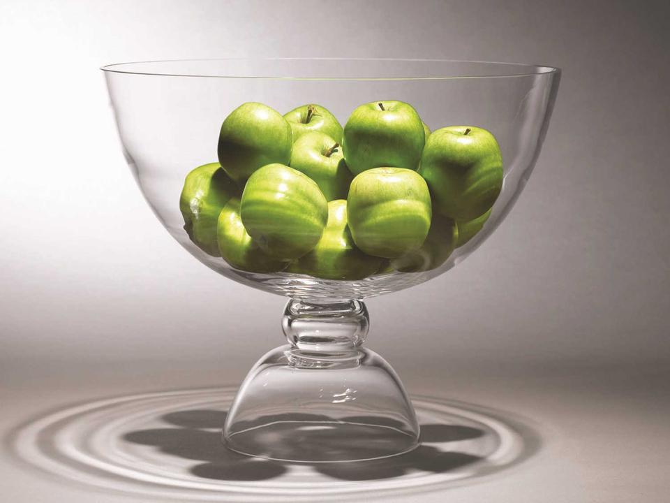 Grande Footed Decorative Bowl in Clear Glass